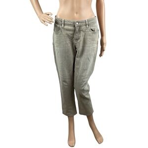 Eileen Fisher Organic Cotton Stretch Denim Slim Ankle Jeans Gray Taupe Size 6